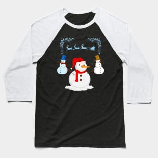 Three Christmas snowman Baseball T-Shirt